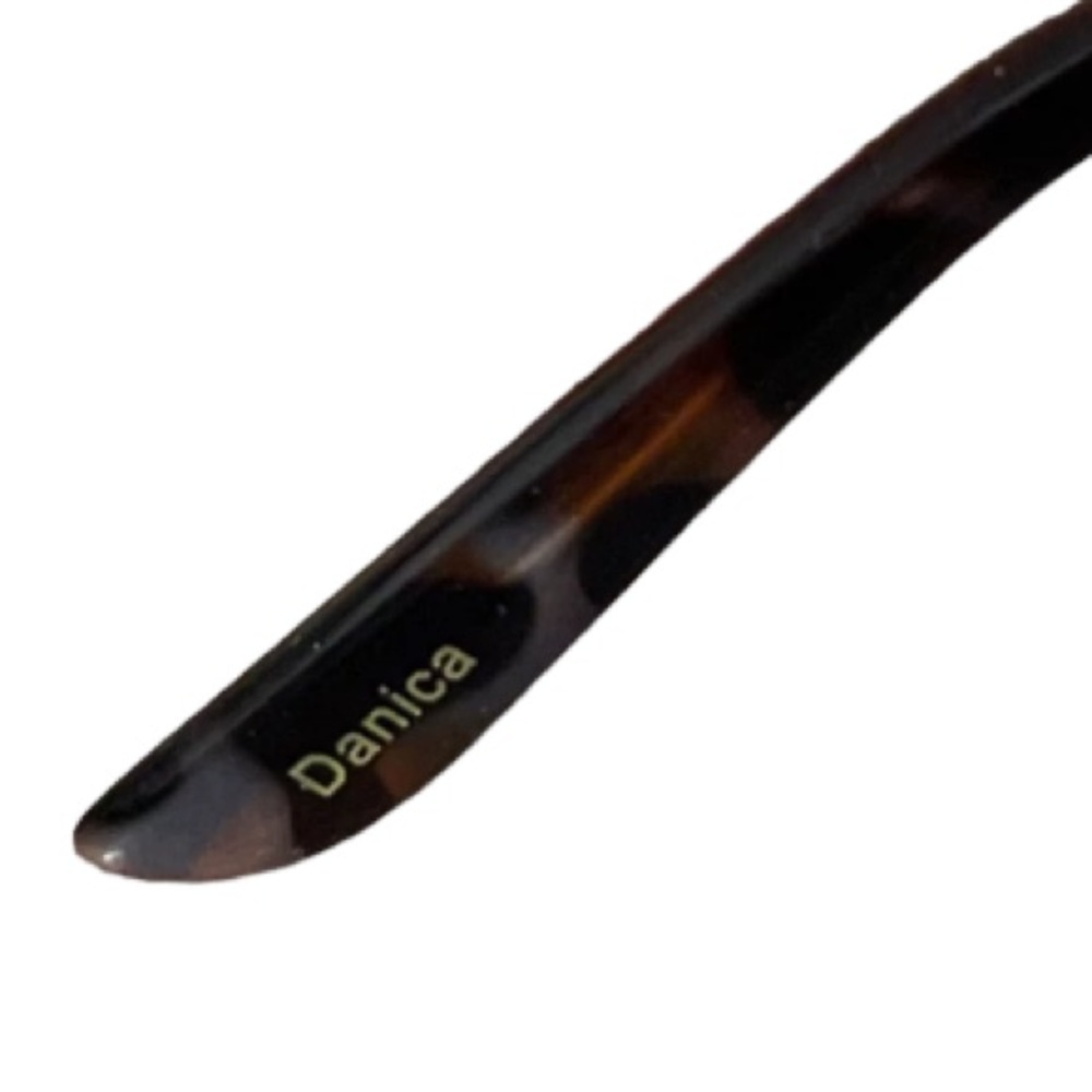 Judith Leiber New Danica Brown Abstract Design Large Cat Eye Shaped Sunglasses - Picture 3 of 6